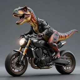 a velociraptor riding a motorbike wearing a leather jacket, mordenism, trending on artstation, make it look like it was created by dall - e 2