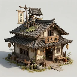 an intricate concept art illustration, high detailed, asian shack with a signage, style by dylan cole and feng zhu and wlop, unreal engine, trending in artstation, octane render, ultra sharp, 8 k