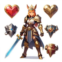 miss hero Video game icon fantasy art heartstone and dofus , 2d game art, official art, concept art ,    behance hd , concept art by Jesper Ejsing, by RHADS, Makoto Shinkai bastion forged armor sword helmet loot stuff