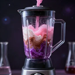 pink white brown and purple noise put inside a blender, cosmic horror, mad scientist experimentation