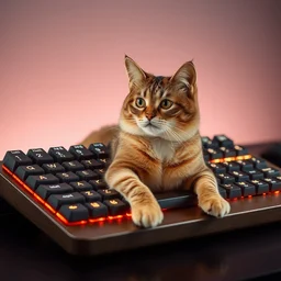 a computer keyboard made out of cats, built with cat, cat inside, intel rebranded as a cat company