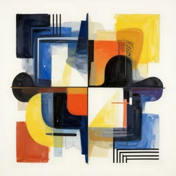 abstract memphis art with abstract shapes