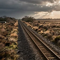 railway tracks in an english marsh