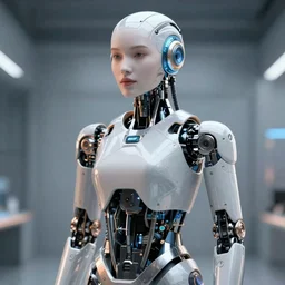 portrait of a beautiful humanoid robot machine, futuristic cgi render keyshot octane 8k professional cinematic lighting
