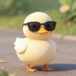 a cute duck wearing sunglasses
