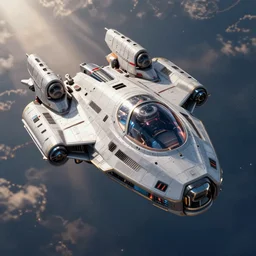 spaceship from starblazers, very high detail, epic cinematic, epic lighting