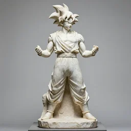 photo of fragmented greek sculpture of Goku