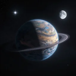 planet, trending on artstation, stars and moon, 8k, cinematic composition,