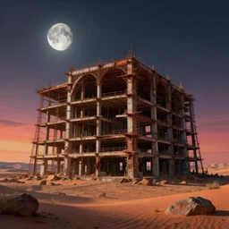a beautiful hyperdetailed render of building tunnel unfinished building industrial architecture by albert bierstadt, san andreas meadow matte painting moon vaporwave nightsky desert elysian sunset alien, archdaily, wallpaper, highly detailed, trending on artstation.