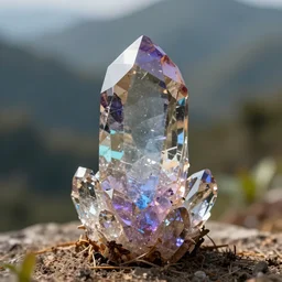 Mountain bright HD 4k Realistic colorful crystal in the style of nam das