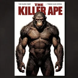 comic cover for a book called the killer ape - man. art by glenn fabry and tomasz alen kopera.