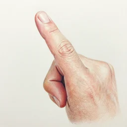colored pencil drawing of a grandpa's finger, trending on artstation