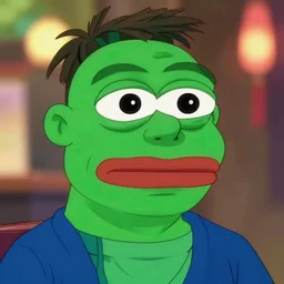 high quality portrait of pepe meme. art by makoto shinkai, crunchyroll, pixiv, danbooru, hd, headshot, cinematic still, detailed anime face, bokeh, digital art, cel shading, vivid colors, ambient lighting