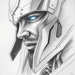 a sketch of a humanoid robot based off of thor the god of thunder and iron man | venom movie, a. i | ~ ~ cinematic ~ ~ lighting | award - winning | closeup portrait | by donato giancola and mandy jurgens and charlie bowater | featured on artstation | pencil sketch