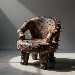 humanoid round chair with thorns. karl blossfeldt, henri moore
