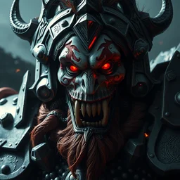 masterpiece full portrait of warhammer deathlord ronald mcdonald with cosmic armor au naturel hyper detailed digital art trending on artstation cinematic lighting