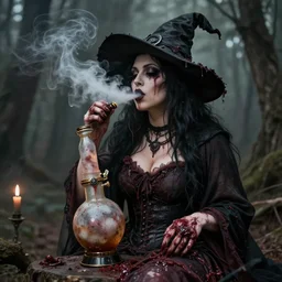 fat smelly putrid witch smokin bong. she is rotting.