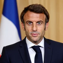 Emmanuel macron with googly eyes