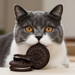 a cat colored like an Oreo