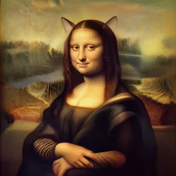 gioconda as a cat, art by leonardo da vinci