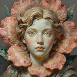 a painting by james jean of flower god, concept art, character only, detailed art, figurine!!!, trending on artstation, 4 k, sharp, highly - detailed, focus on face!!!