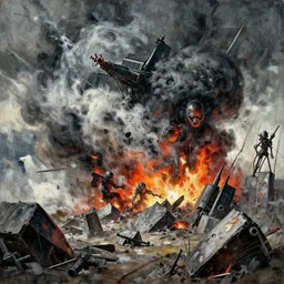 an amazing masterpiece of art by gerald brom, Zdzisław Beksiński, a war
