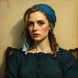 scarlett johansson painted by vermeer