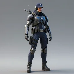 full body portrait of a flying jet pack police officer from the year 2 0 5 0, futuristic, cyberpunk, cybernetic enhancements, concept art, trending on artstation, greg rutkowski
