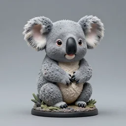 80mm resin detailed miniature of fluffy koala, Product Introduction Photos, 4K, Full body, simple background