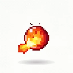 a pixel art sprite of a fireball mid flight, retro pixel game, transparent background