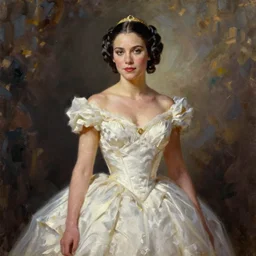 oil painting of Princess Leia white ceremony gown by frank frazetta alluring pin up deviant art