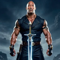 dwayne the rock johnson in sword art online movie poster raytracing