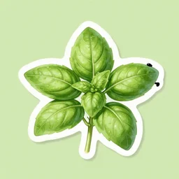 thai basil leaf botanical illustration cute small sticker by pierre - joseph redoute
