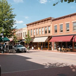 photograph of old town square in fort collins, colorado