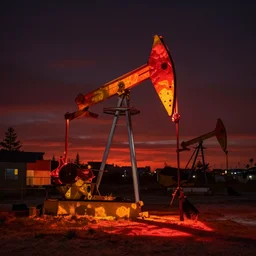 glowing oil projections, red and orange colour scheme