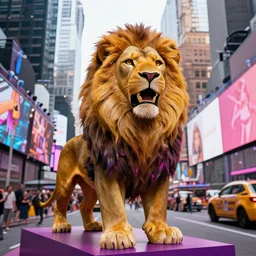 psychedelic Lion in new york times square, award winning photo