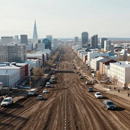 future city lunar street, cars, soil, russian city, norilsk, by lehr paul, dan mcpharlin,