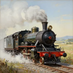 a 1 9 th century steam train in a stunning landscape by ismail inceoglu, oil on canvas, line art, winning - award masterpiece, fantastic, octane render, 8 k hd resolution, high quality image