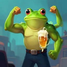 🍺💪🐸digital Art, Greg rutkowski, Trending artstation, cinematic