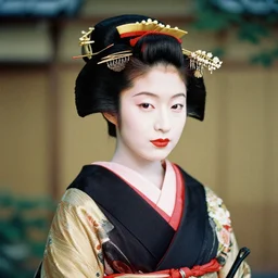 Portrait Photograph of a Japanese Geisha FujiChrome Sensia 200