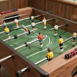 a photo general of table football soccer, vintage, realistic, octane render