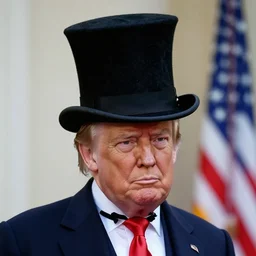 media pictures of donald trump wearing an abraham lincoln style top hat