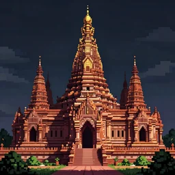temple as pixel art