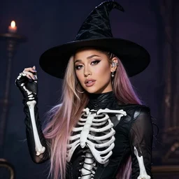 ariana grande as a skeleton witch 8 k