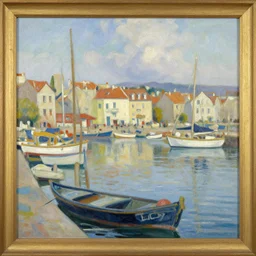 tanger harbour painting by claude monnaie