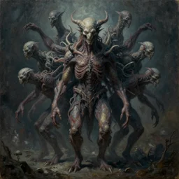 a breathtaking 3 d pencil, symmetrical, oil canvas of an incommensurable, otherworldly entity, beyond the laws of physics, above reason, lovecraftian, anti life, the dark at the end of everything, the end of times, the beast with many names, digital art, trending on artstation, catalogue raisonne, autodesk maya, hyperrealism, ultra detailed, 3 point perspective, physically based rendering, photoshopped, 8 k