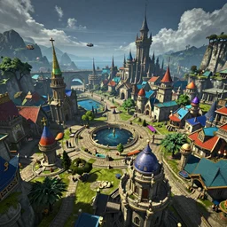 planescape torment city of sigil in unreal engine 5 highly colorful detailed realistic render
