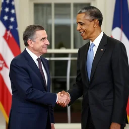mrbean shaking hands with obama, 4k