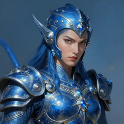 sea warrior of atlantis, blue armor, close - up portrait, fierce, intricate, elegant, volumetric lighting, scenery, digital painting, highly detailed, artstation, sharp focus, illustration, concept art, ruan jia, steve mccurry