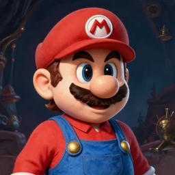 An ultra realistic portrait of Mario drawn in colors by Frank Frazetta, Realistic, Dark Fantasy, Epic Lighting